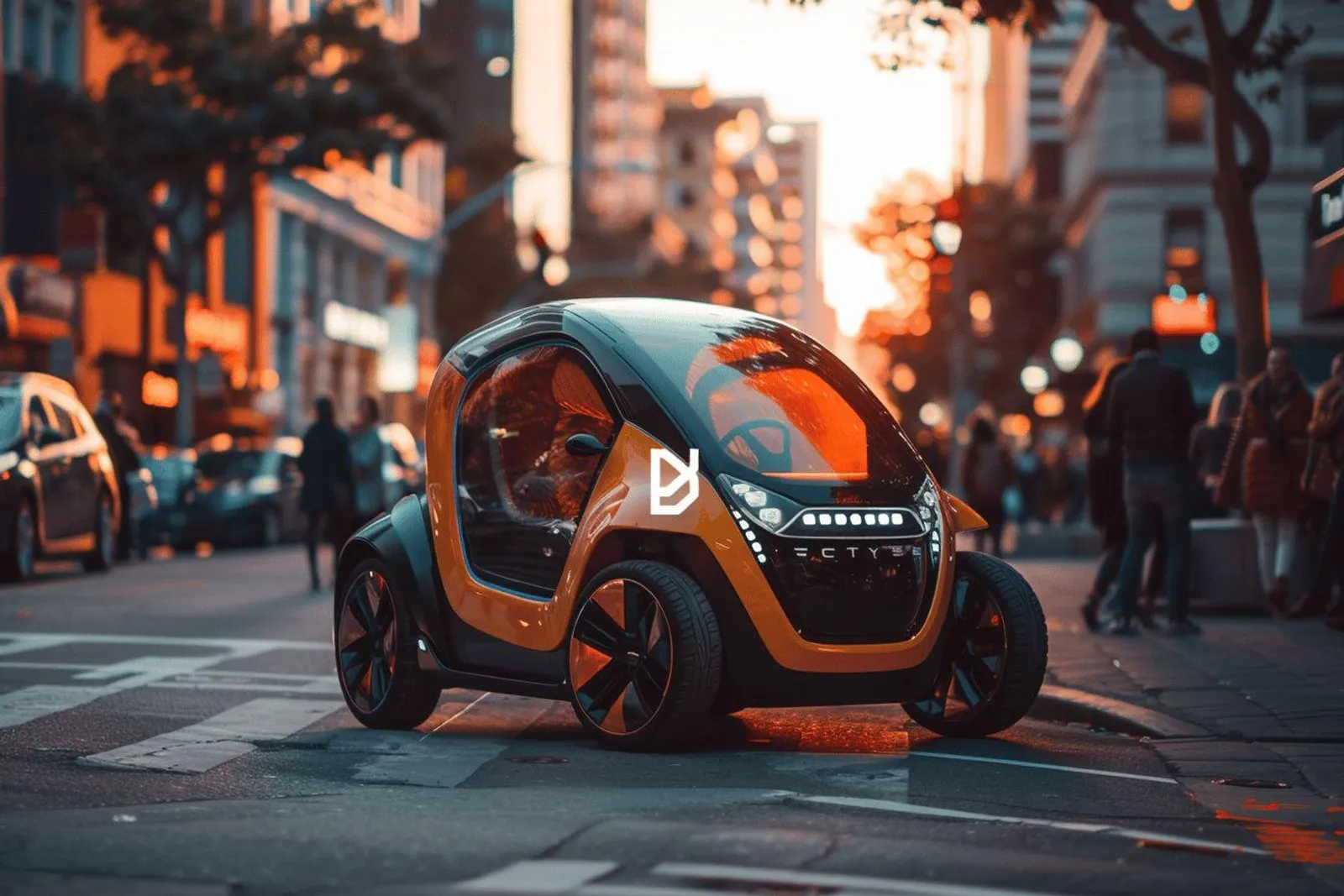 Une micro-citadine électrique sans permis stationnée dans une rue urbaine étroite, illustrant la mobilité de proximité depuis la réforme 2024.