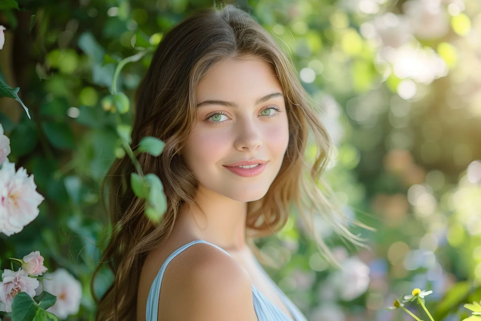Une jeune femme au regard calme se tient près d’une fenêtre lumineuse, dans une ambiance élégante et apaisée.